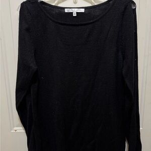 Chic Black Long Sleeve Women's sweater with shoulder slits
